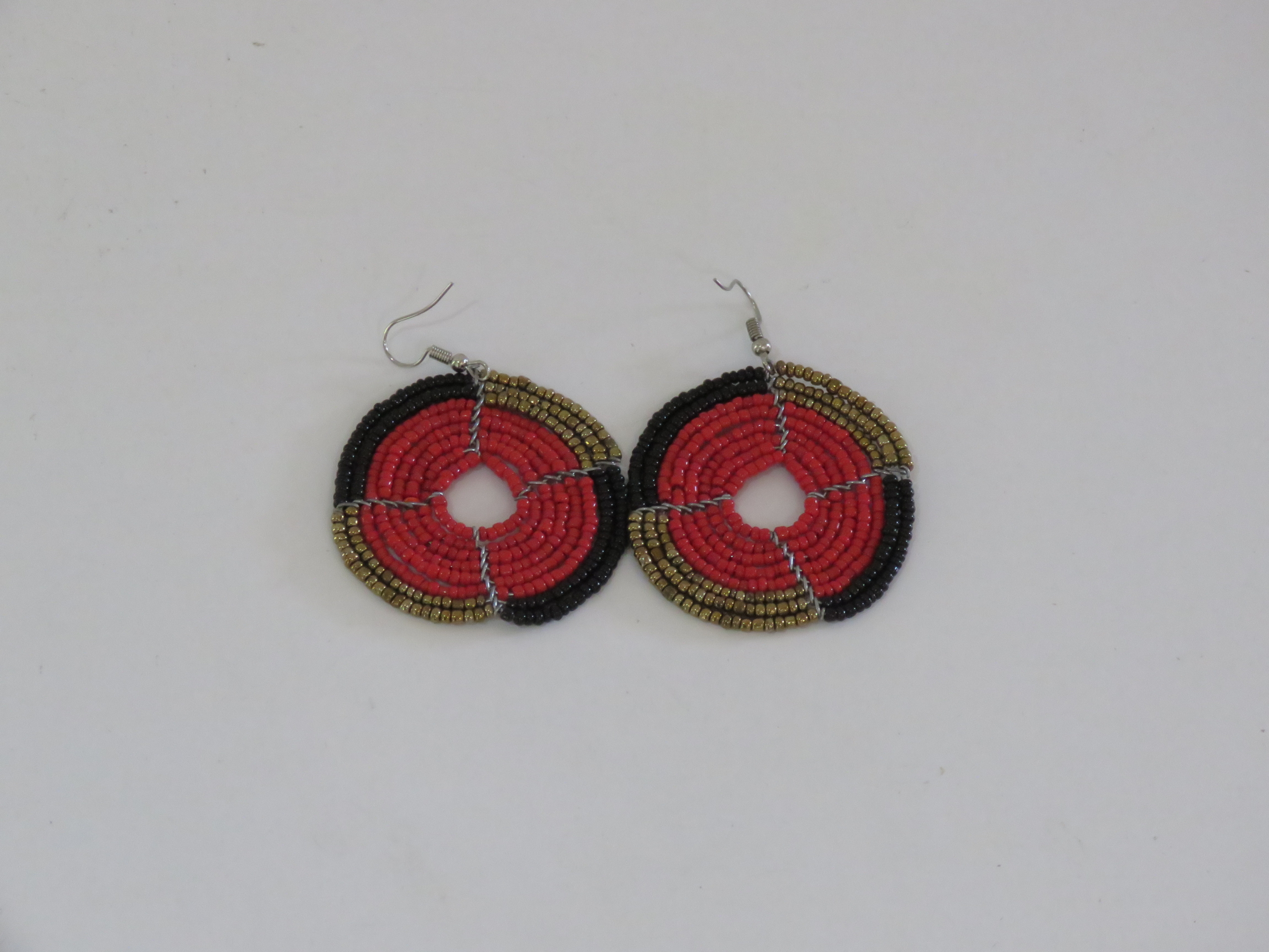 Garnet & Bronze Concentric Earrings