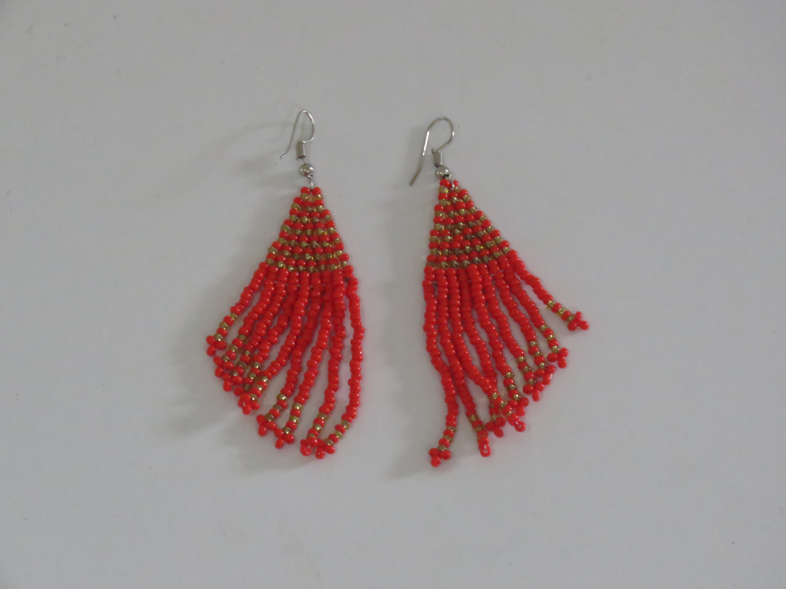 Firelight Gold-Accented Tassel Earrings