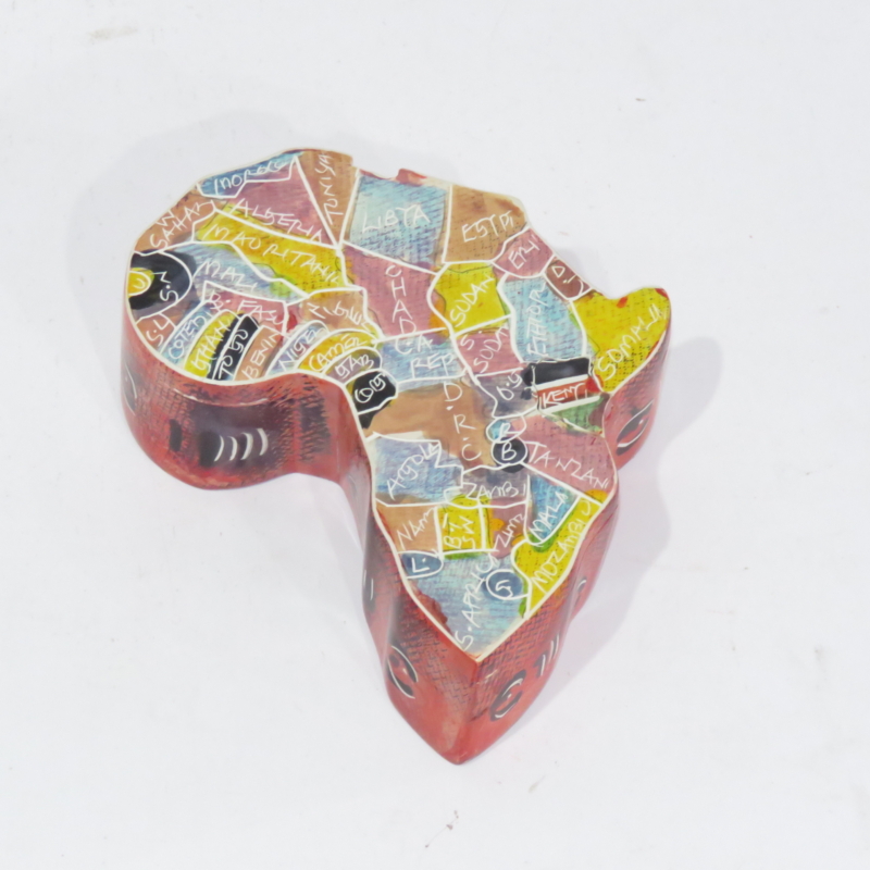 Pastel Map Africa Soapstone Jewel Box